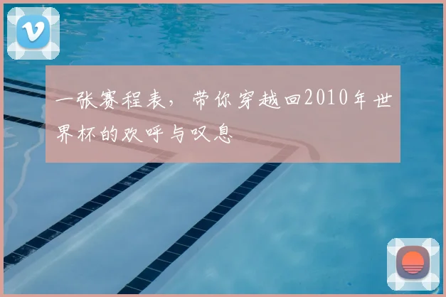 一张赛程表，带你穿越回2010年世界杯的欢呼与叹息